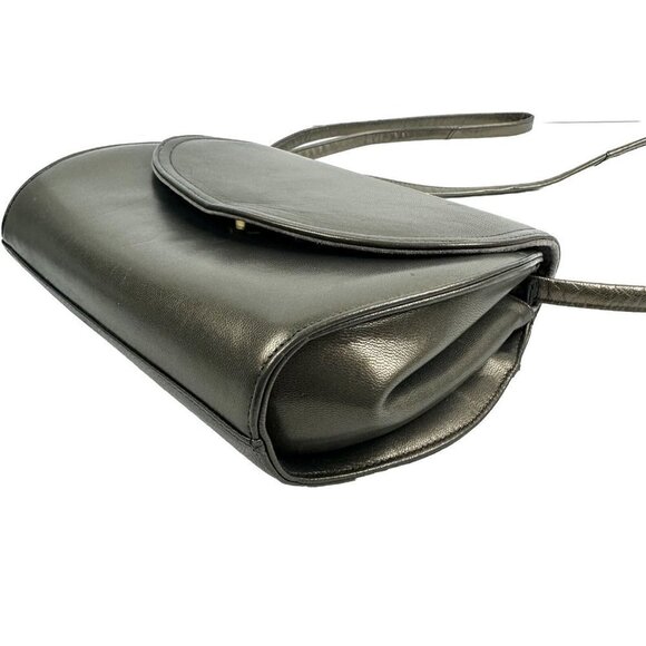 Frenchy of California Shoulder Handbag Gray Brown Leather Purse - Picture 5 of 9